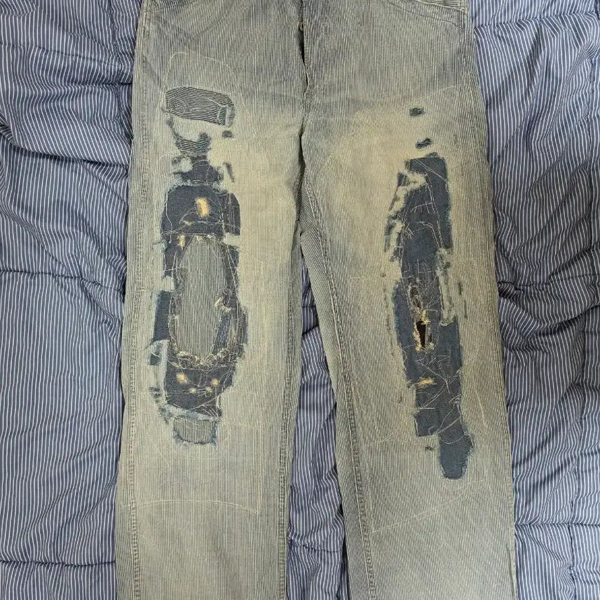 [BUNJANG] RRL Vintage Five Pocket Repair Indigo Pants / 더블알엘 빈티지 파이브 포켓 리페어 인디고 팬츠
