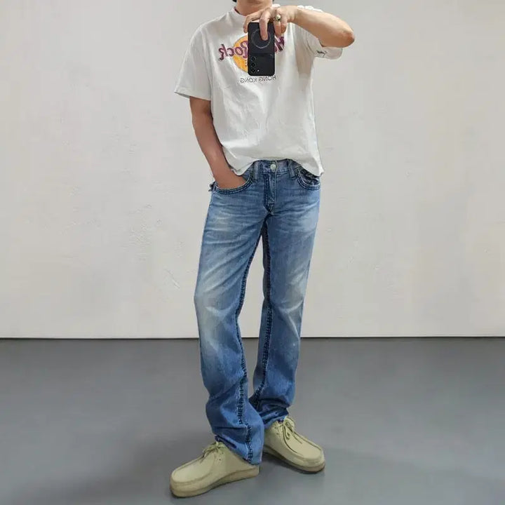 [BUNJANG] True Religion Straight Leg Jeans Denim Pants M0414 / 트루릴리전 스트레이트진 청바지 32 M0414