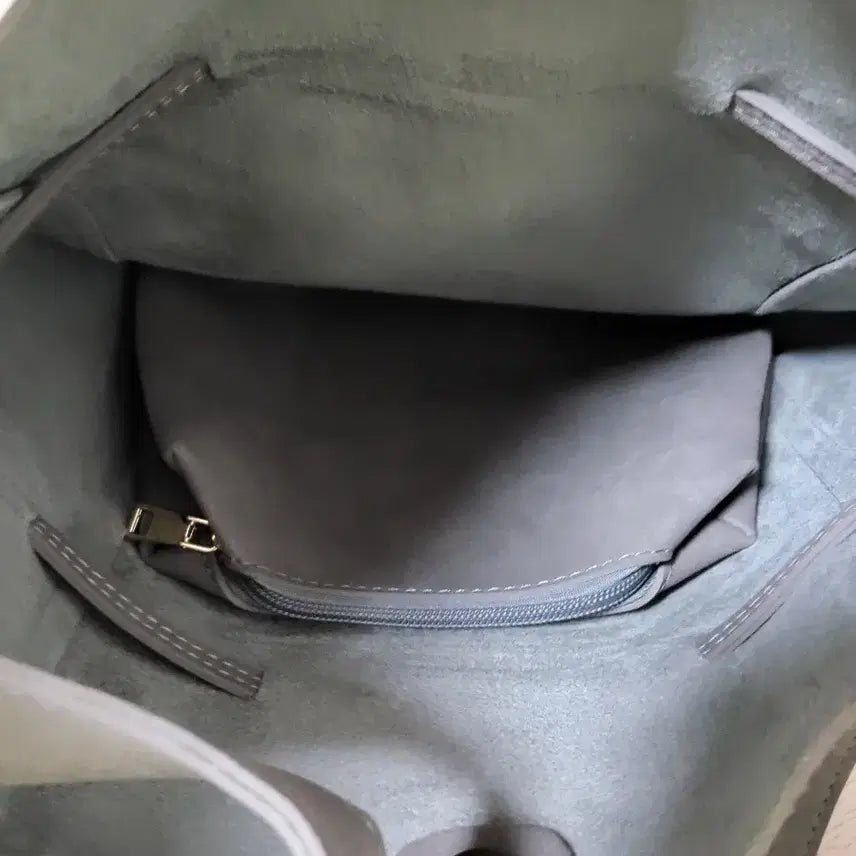 [BUNJANG] Ribbon Detail Grey Shoulder Bag / 리본 장식 회색 숄더백