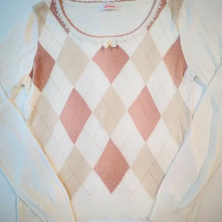 [BUNJANG] Luccica Argyle Knit Cardigan / Luccica 아가일 니트 가디건