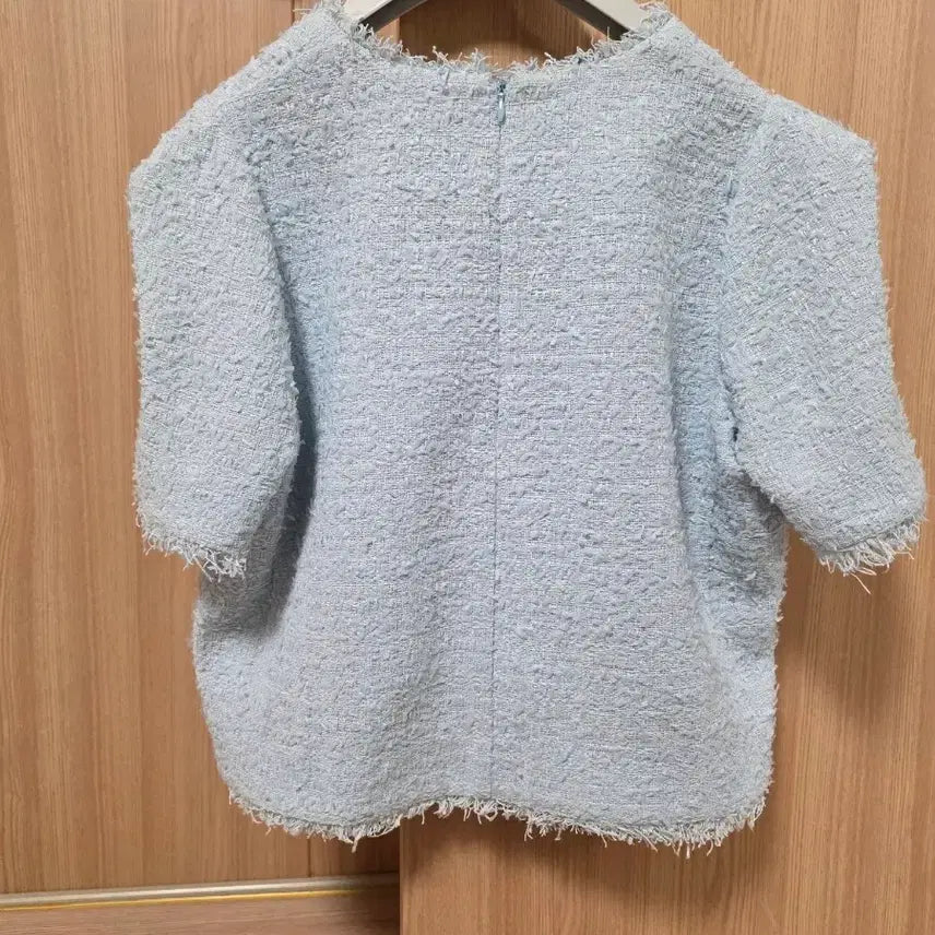 [BUNJANG] ORR Tweed Deep V-Neck Blouse (M) / 오르 ORR  트위드 딥넥 블라우스 M