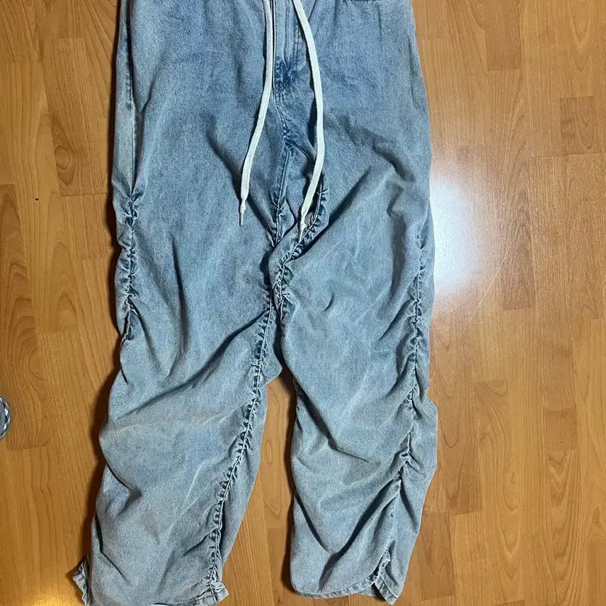 [BUNJANG] Wooyoungmi Shirring Denim Pants Blue / [48]우영미 셔링 데님팬츠 블루