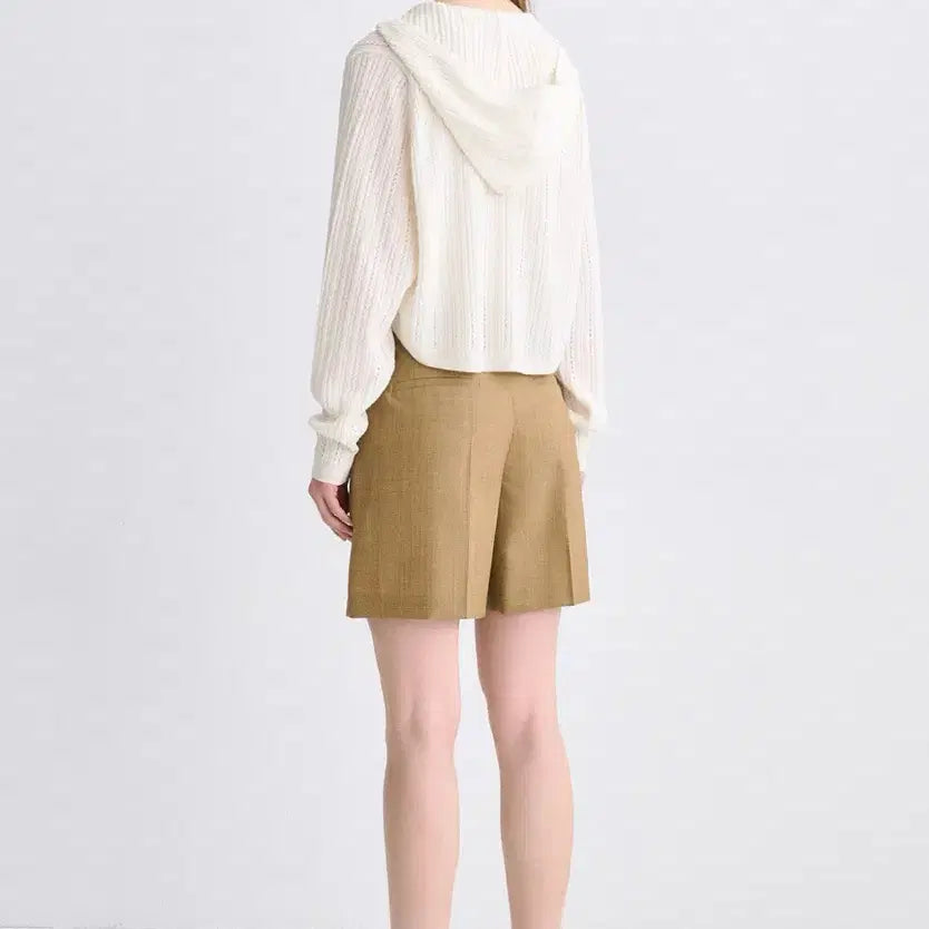 [BUNJANG] TIME Hooded Knit Zip-Up Jumper Ivory / TIME 타임 후드 집업 니트 점퍼 아이보리 새옷급85