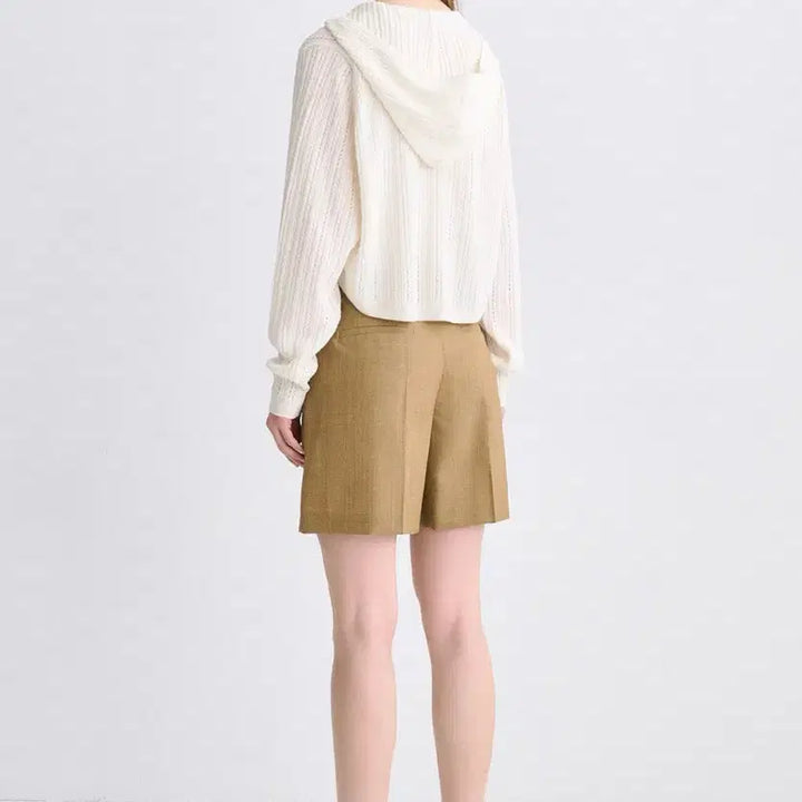 [BUNJANG] TIME Hooded Knit Zip-Up Jumper Ivory / TIME 타임 후드 집업 니트 점퍼 아이보리 새옷급85