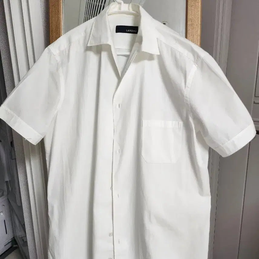 [BUNJANG] Lardini White Cotton Short Sleeve Shirt / 라르디니 화이트 면 반팔 셔츠(m)