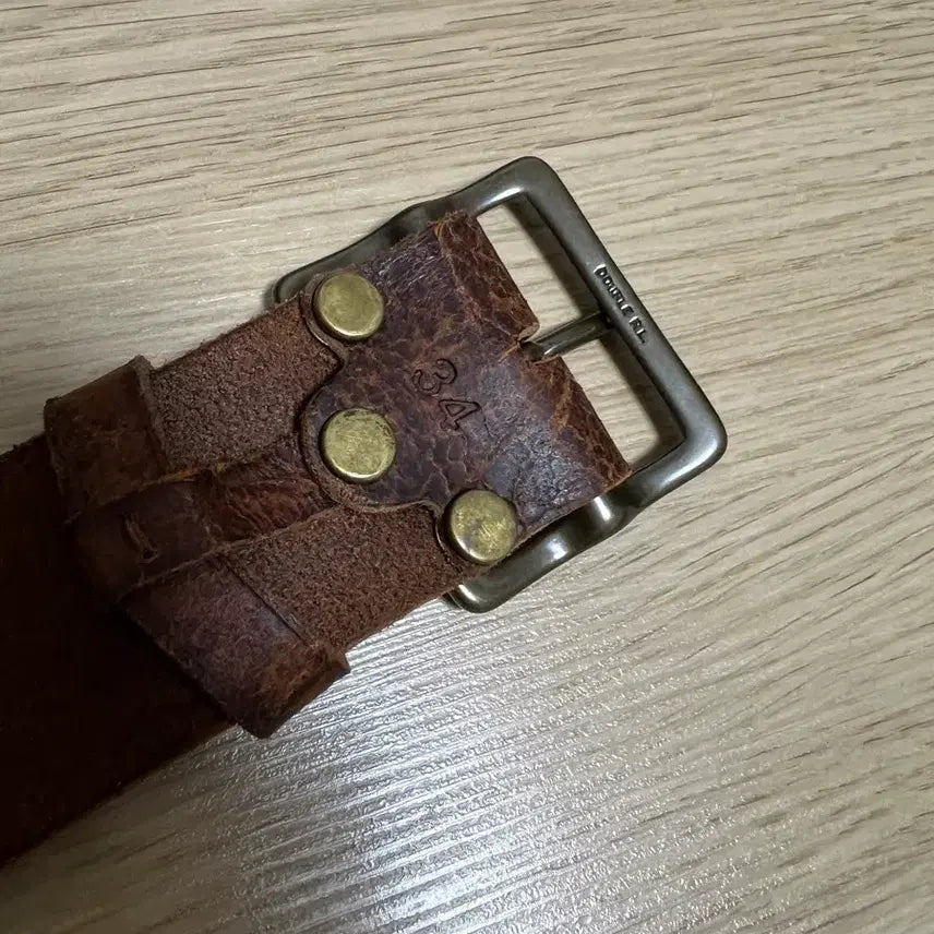 [BUNJANG] RRL Distressed Leather Belt 34 / Rrl 디스트레스트 레더벨트 34