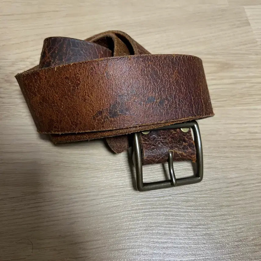 [BUNJANG] RRL Distressed Leather Belt 34 / Rrl 디스트레스트 레더벨트 34