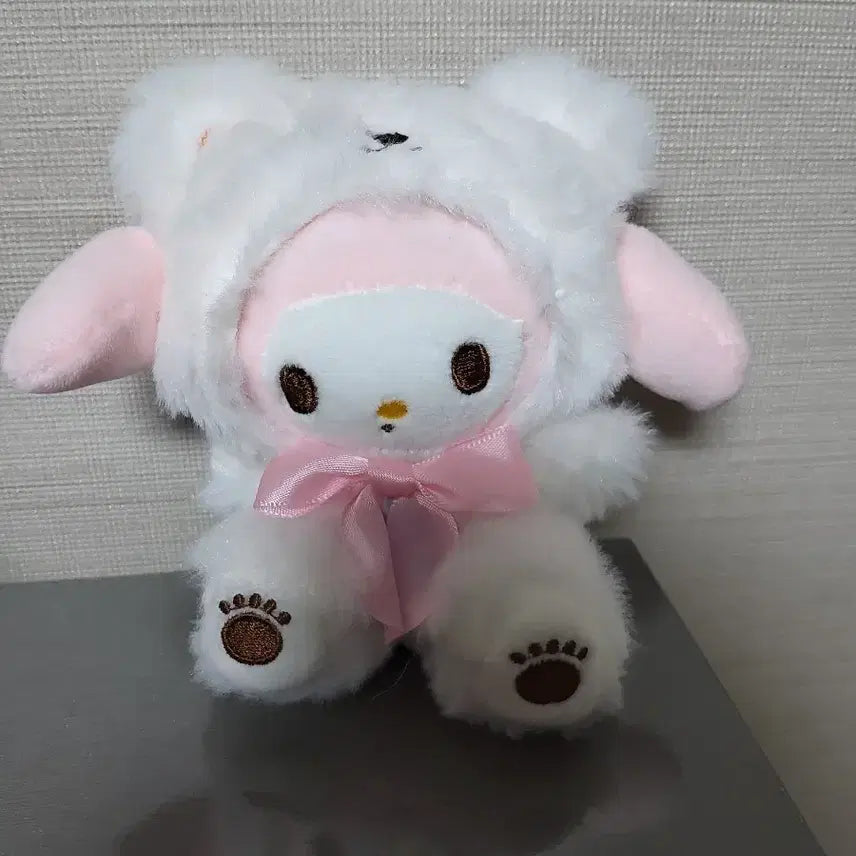 [BUNJANG] My Melody Rabbit Hood Plush Keychain / (5월까지 할인)마이멜로디 털인형 토끼 후드 인형 키링