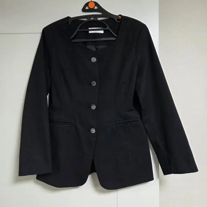 [BUNJANG] Stylenanda Black Square Neck Button Jacket / 스타일난다 블랙 스퀘어넥 버튼 자켓