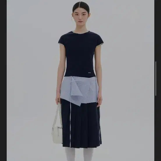 [BUNJANG] 8seconds Stripe Wrap Mini Skirt / 에잇세컨즈 스트라이프 랩 미니스커트