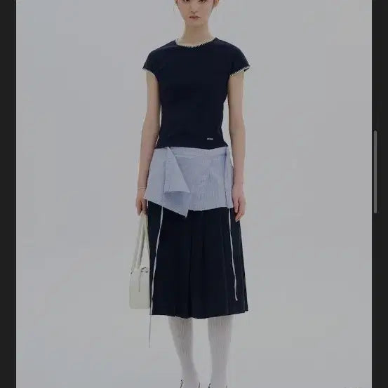 [BUNJANG] 8seconds Stripe Wrap Mini Skirt / 에잇세컨즈 스트라이프 랩 미니스커트