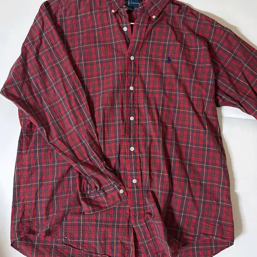 [BUNJANG] Polo Ralph Lauren Red Check Shirt / 폴로 랄프로렌 레드 체크 남방