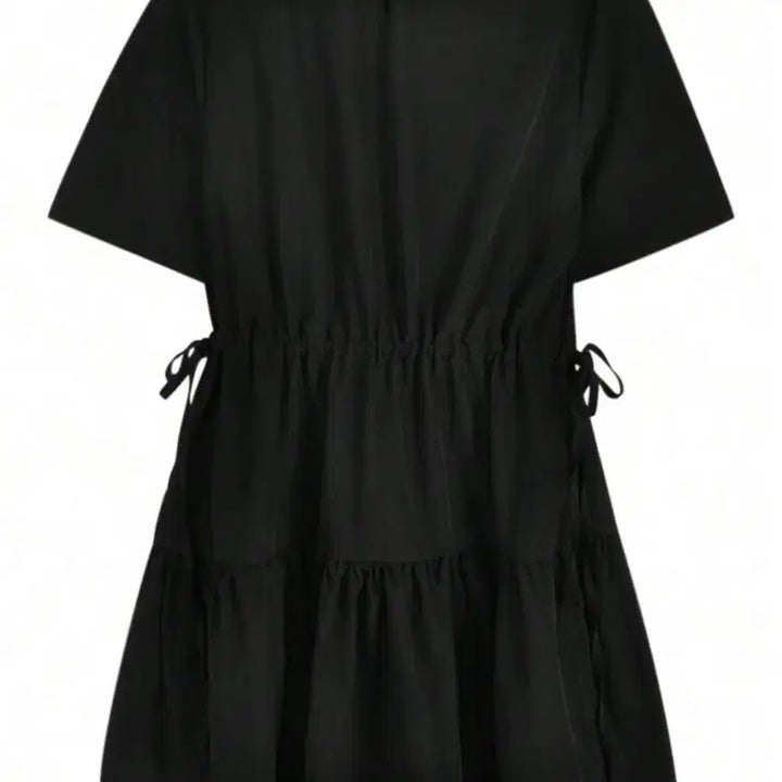 [BUNJANG] Black Ruffle Mini Dress - Size M / 블랙 반팔 캉캉 미니 원피스M[새제픔]