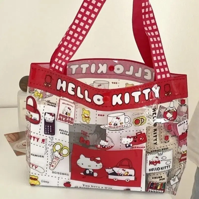 [BUNJANG] Hello Kitty PVC Clear Tote Bag / 헬로키티 PVC 투명 토트백