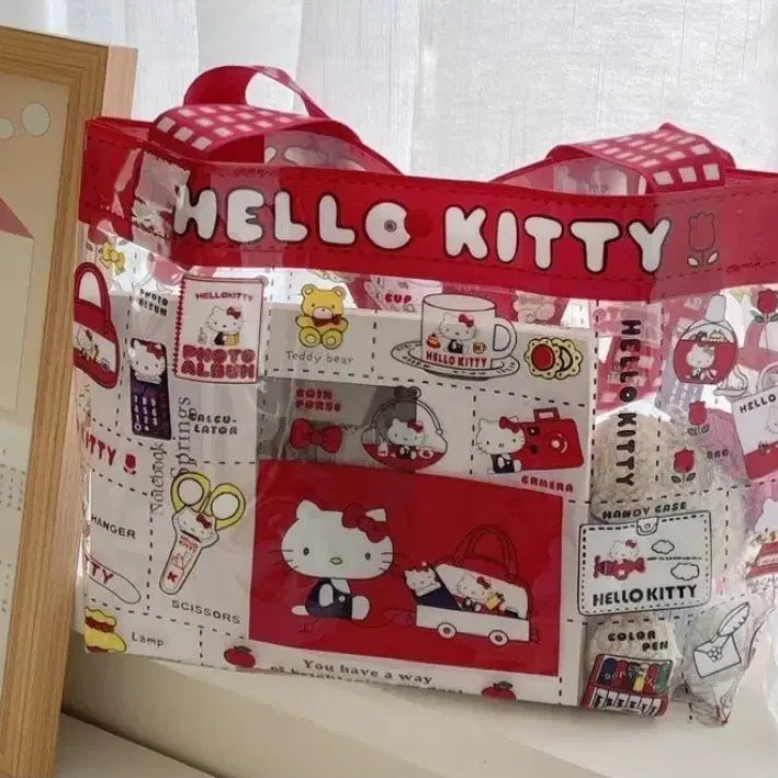 [BUNJANG] Hello Kitty PVC Clear Tote Bag / 헬로키티 PVC 투명 토트백