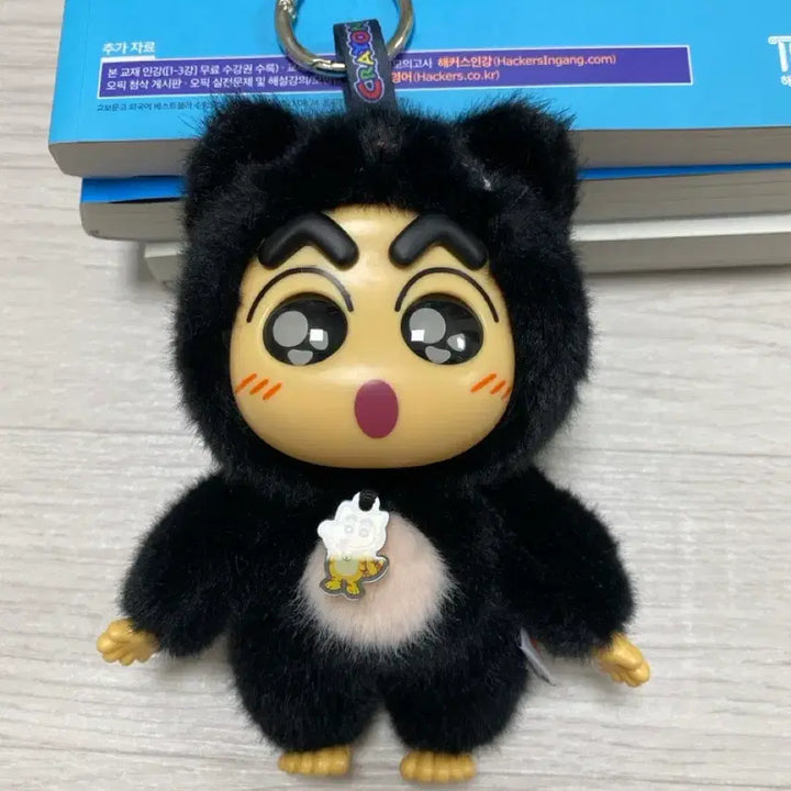 [BUNJANG] Crayon Shin-chan Rabuvu Collaboration Cat Plush Keychain (15cm) / 미사용) 짱구 라부부 인형 키링 고양이