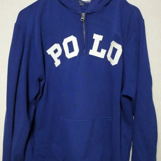 [BUNJANG] Polo Ralph Lauren Blue Half-Zip Hoodie / 폴로 블루 하프집업 후드티