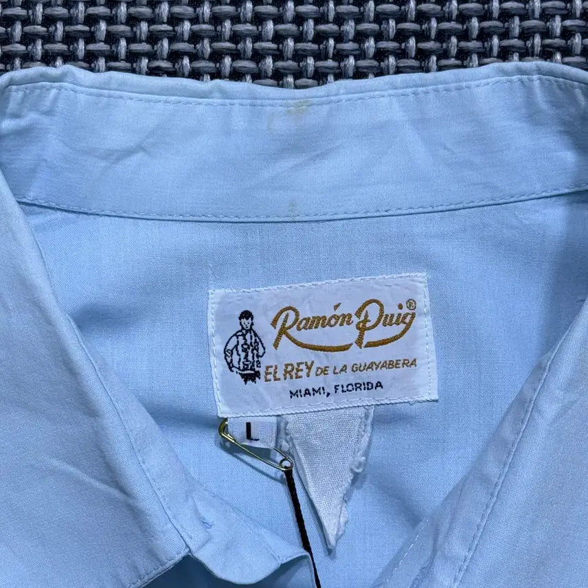 [BUNJANG] Vintage Short Sleeve Cuban Shirt Blue / 빈티지 반팔 쿠바 셔츠(kold_8460)