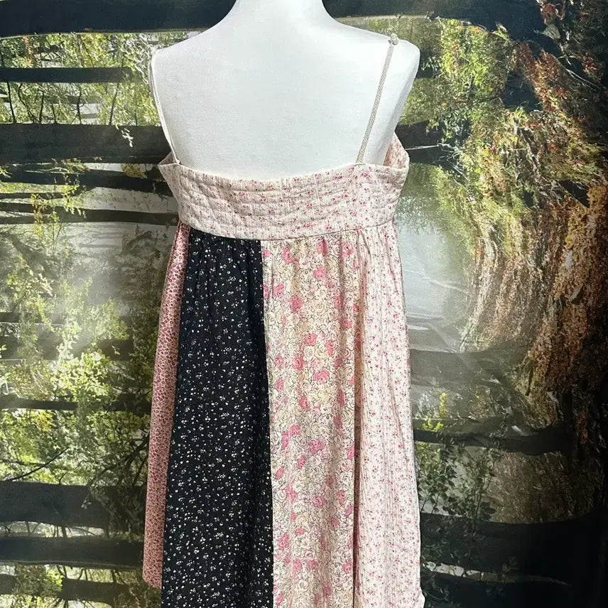 [BUNJANG] Katie Pink Floral Patchwork Dress Mori Girl Style / 일본 katie 케이티 잔꽃 패치워크 패치 원피스 모리 모리걸