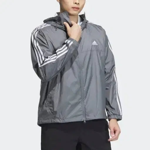 [BUNJANG] Adidas Essentials Loose Fit Windbreaker Gray [L] / 아디다스 에센셜 루즈핏 바람막이 그레이 [L]