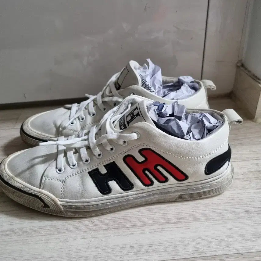 [BUNJANG] Henry Main White Leather Sneakers / 헨리메인 흰색 가죽스니커즈 운동화 260