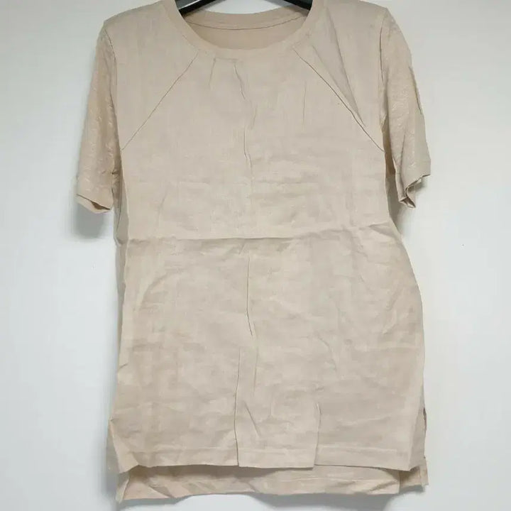 [BUNJANG] Linen Short Sleeve T-Shirt Beige / 린넨 반팔 티셔츠 베이지