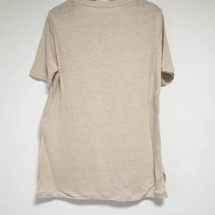 [BUNJANG] Linen Short Sleeve T-Shirt Beige / 린넨 반팔 티셔츠 베이지