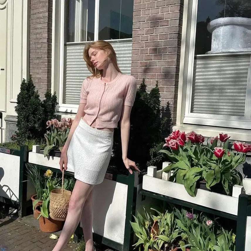 [BUNJANG] Archive J2U Essential Half Cable Knit (Rose Water) / 아카이브 제이투유 에센셜 하프 케이블 니트 (rose water)