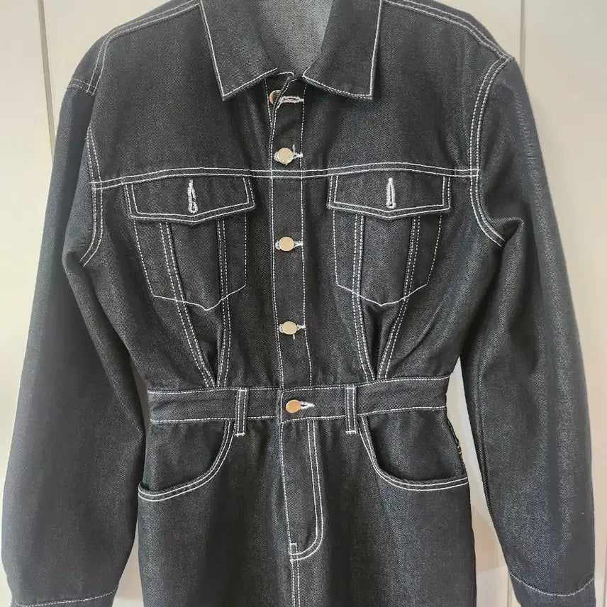 [BUNJANG] BRON Non-Faded Denim Jumpsuit / 브론 논페이드 데님 점프수트