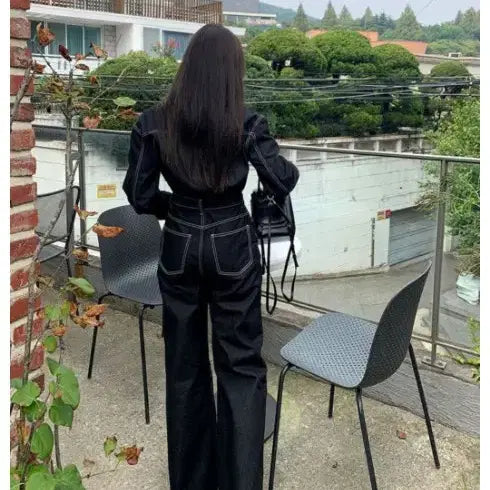 [BUNJANG] BRON Non-Faded Denim Jumpsuit / 브론 논페이드 데님 점프수트