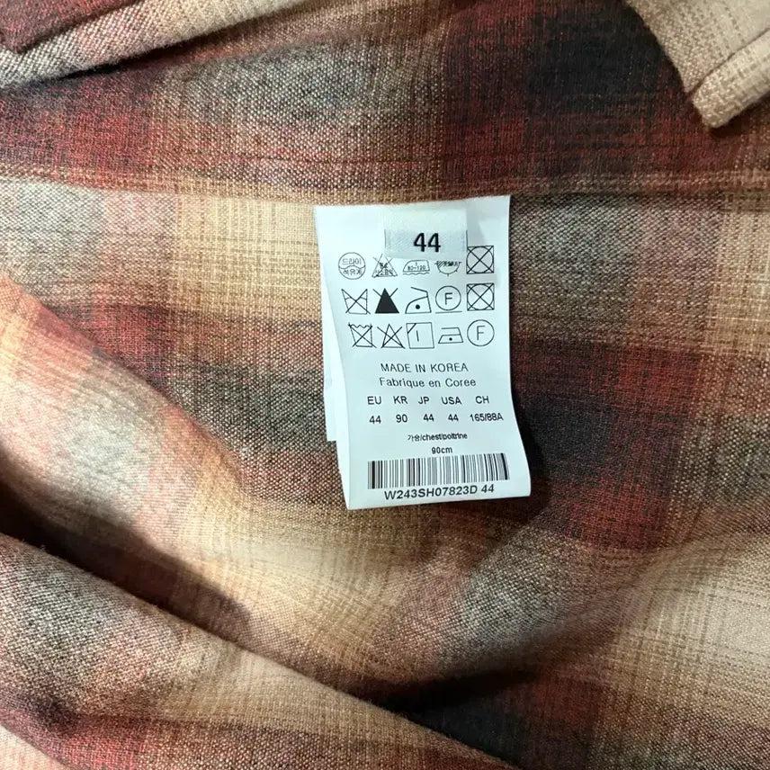 [BUNJANG] Wooyoungmi FW24 Back Logo Check Shirt Brown Size 44 / 우영미24fw백로고체크셔츠브라운44사이즈