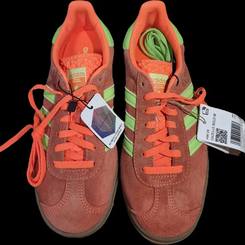 [BUNJANG] Adidas Gazelle Bold Solar Orange Solar Green Sneakers / 미사용) 아디다스 가젤 볼드 솔라 오렌지 솔라 그린  운동화