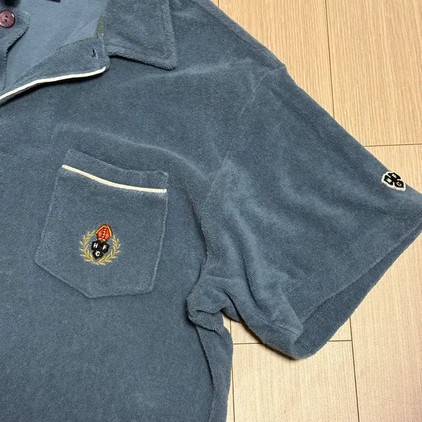 [BUNJANG] Heritageplus Terry Polo T-Shirt Blue S / 헤리티지플로스 타올 카라티 폴로티 테리 블루 s