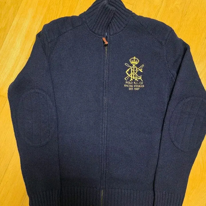 [BUNJANG] Polo Ralph Lauren Lambswool Racing Stables Zip-Up Knit (L) / [정품] 폴로 랄프로렌 램스울 레이싱 스테이블 집업 니트 (L)