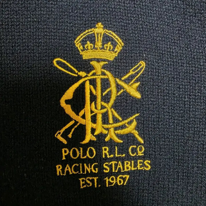 [BUNJANG] Polo Ralph Lauren Lambswool Racing Stables Zip-Up Knit (L) / [정품] 폴로 랄프로렌 램스울 레이싱 스테이블 집업 니트 (L)