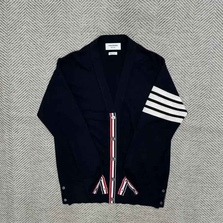 [BUNJANG] Thom Browne Striped Armband Merino Wool Cardigan Navy / [S급/25ss] 톰브라운 사선완장 메리노울 네이비 가디건 3