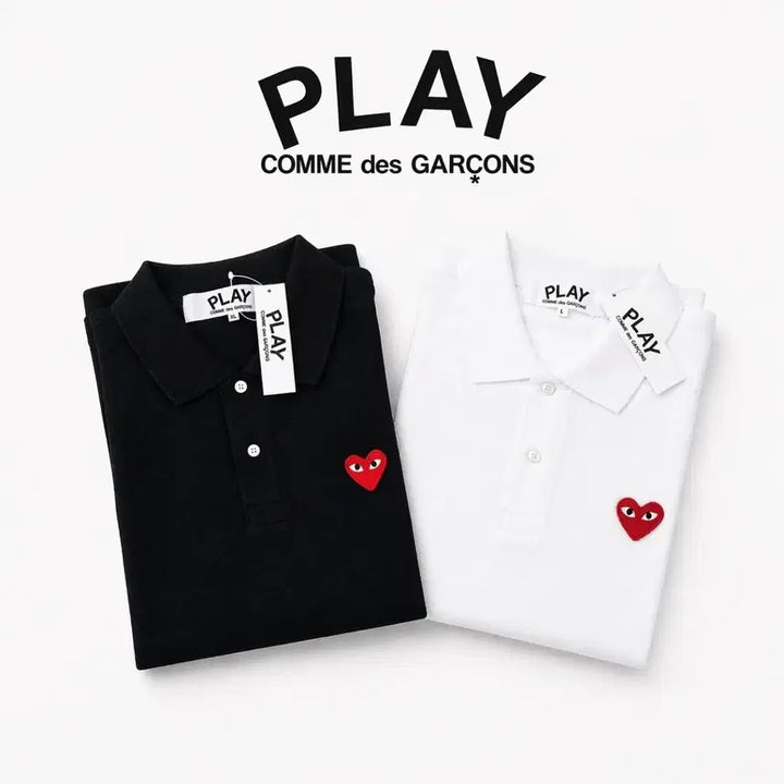 [BUNJANG] Comme des Garçons Play Half Sleeve Polo Shirt with Heart Logo (Unisex) / NC46정품새상품>꼼데가르송 플레이 하트 로고 반팔 카라티 (남여공용)
