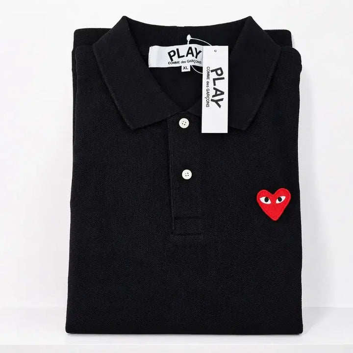 [BUNJANG] Comme des Garçons Play Half Sleeve Polo Shirt with Heart Logo (Unisex) / NC46정품새상품>꼼데가르송 플레이 하트 로고 반팔 카라티 (남여공용)