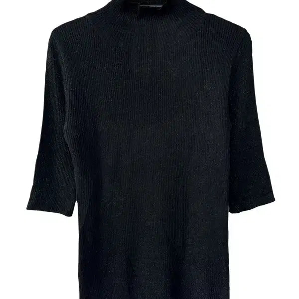 [BUNJANG] XS JPN Wool Blend Mock Neck 3/4 Sleeve Knit Top / [XS] JPN 울혼방 모크넥 7부니트 블랙