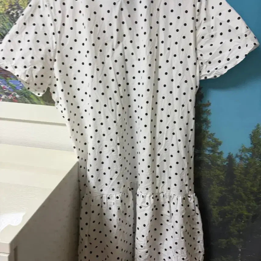[BUNJANG] Layered Dot Print Short Sleeve Dress / 레이어드 도트 반팔 원피스/김아홉 빈블 바온 회렌 미쏘 에잇세컨즈 스파오