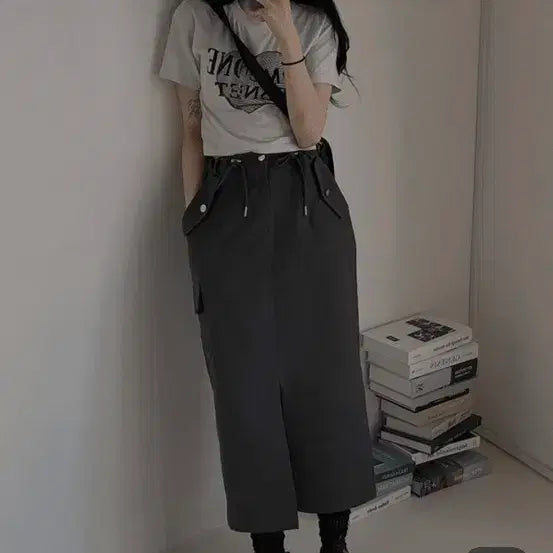 [BUNJANG] Cargo Long Skirt / 카고 롱 스커트