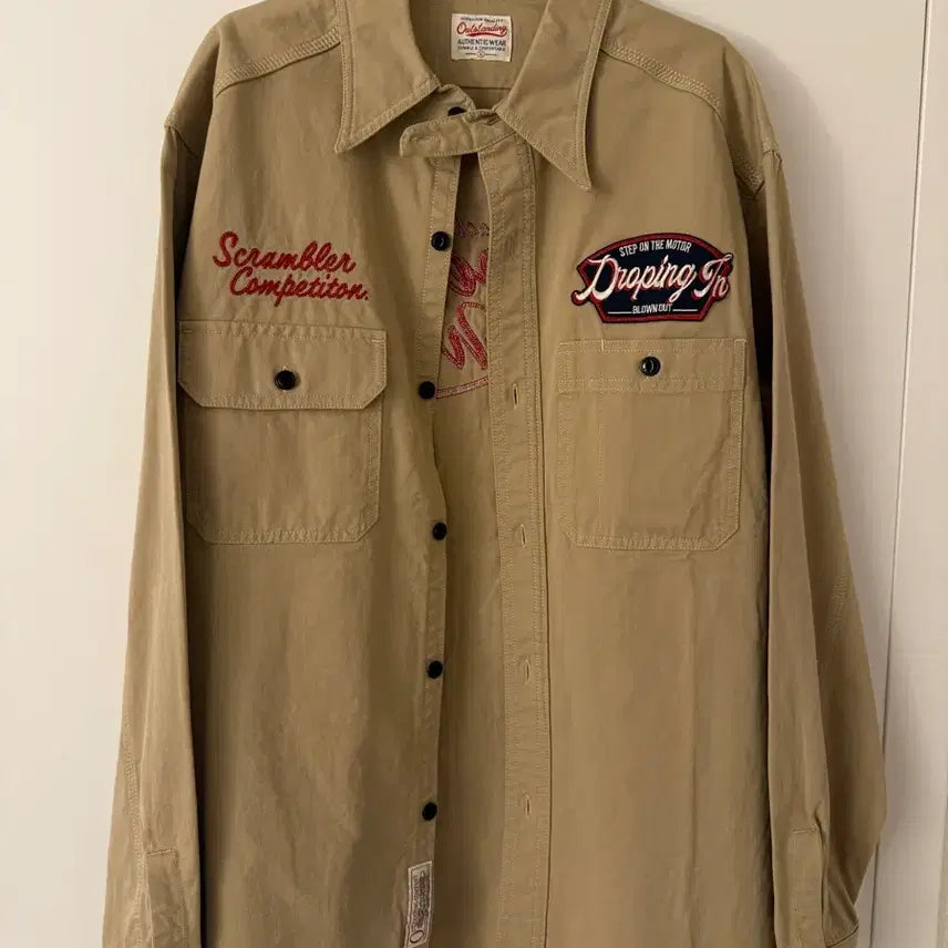 [BUNJANG] Outstanding Company Work Shirt Khaki S / 아웃스탠딩 컴퍼니 워크 셔츠 카키 S