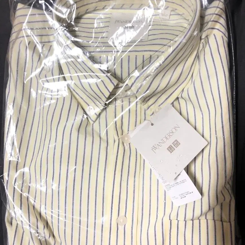 [BUNJANG] Uniqlo JW Anderson Striped Shirt Yellow L / 유니클로 jw앤더슨 셔츠 옐로우 스트라이프L