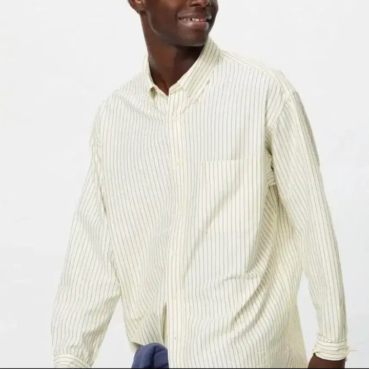 [BUNJANG] Uniqlo JW Anderson Striped Shirt Yellow L / 유니클로 jw앤더슨 셔츠 옐로우 스트라이프L