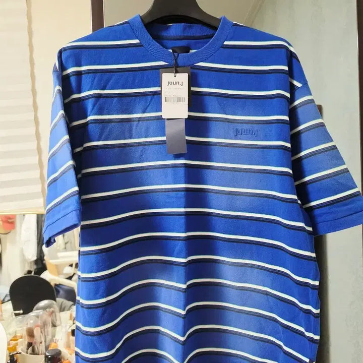 [BUNJANG] JUUN.J 26SS Blue Stripe Short-Sleeve T-Shirt L / 26ss 준지 블루 스트라이프 반팔 티셔츠 L 새상품