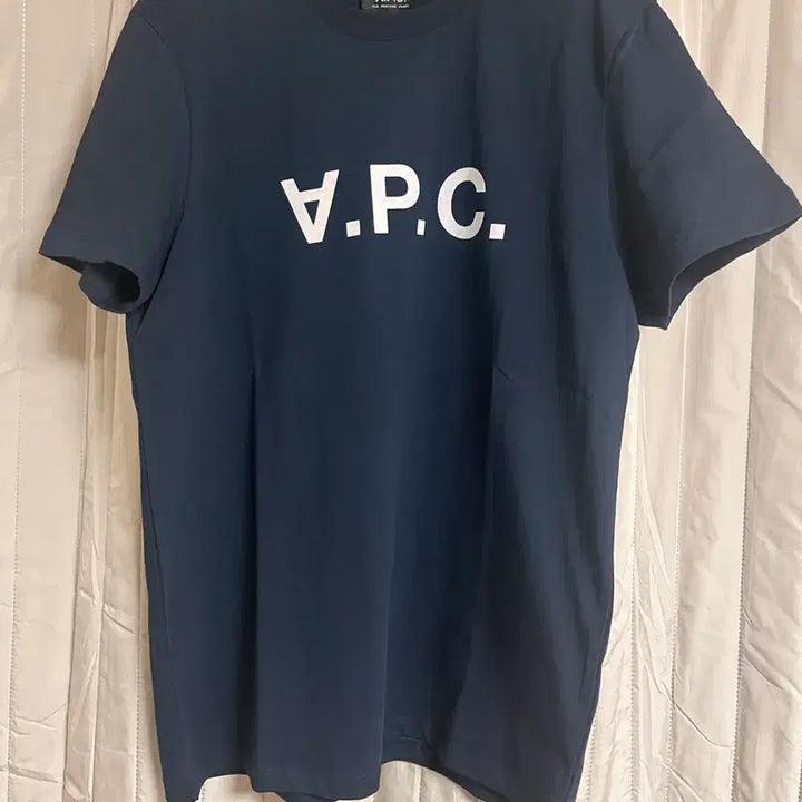 [BUNJANG] A.P.C. Navy Logo Print Short Sleeve T-Shirt - Large / 아페쎄 A.P.C. 네이비 라지 반팔