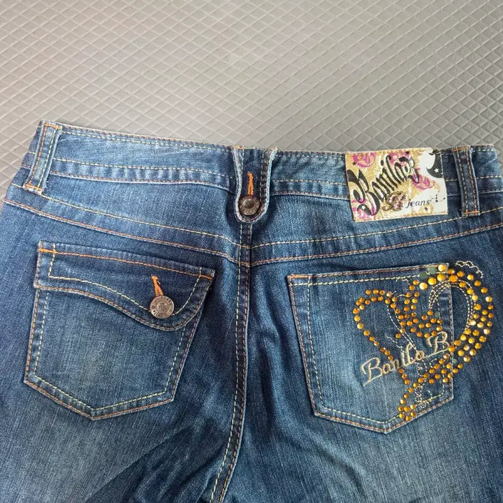 [BUNJANG] Jewel Embellished Flared Jeans / 청바지