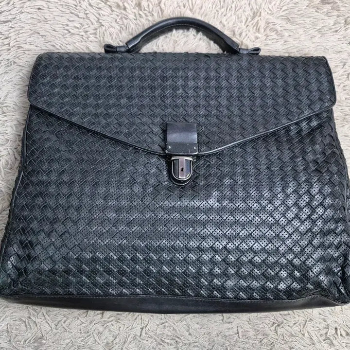 [BUNJANG] Bottega Veneta Black Briefcase / 보테가베네타 인트레치아토 브리프케이스