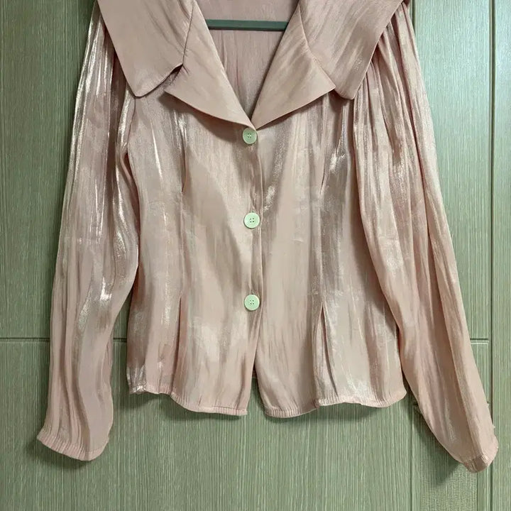 [BUNJANG] Pink Glossy Blouse / 핑크 글로시 블라우스