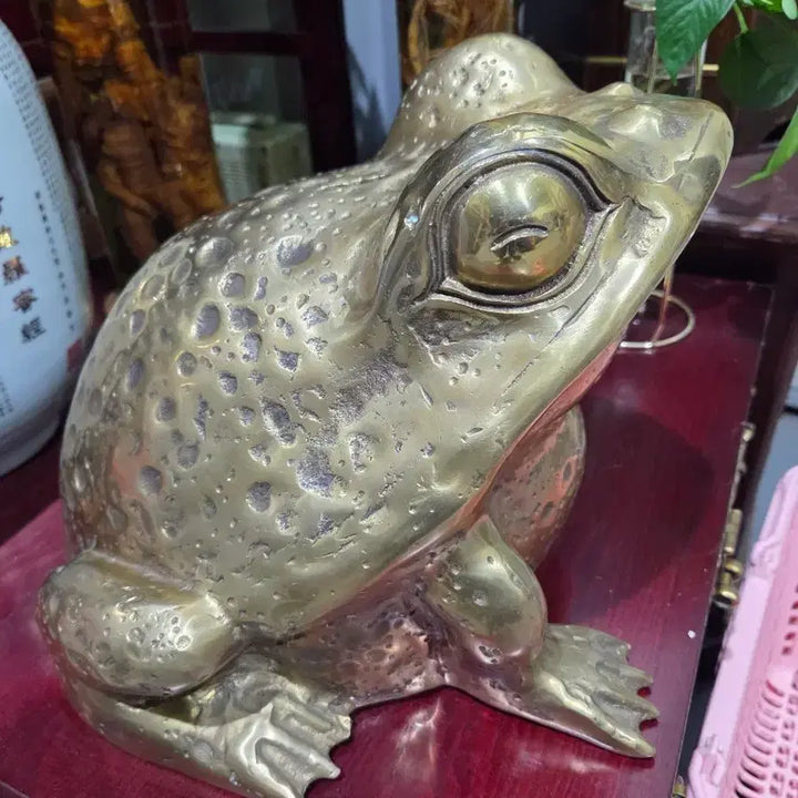 [BUNJANG] Large Brass Toad Sculpture - Feng Shui Interior Prop / 황동 대형 두꺼비 조각상 풍수 인테리어 소품(국산)